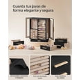 thumbnail image 5 of Caja Joyero Giratorio 360°, Caja de Joyas con 5 Cajones, Ventanas Laterales de Cristal, Idea de Regalo, Negro Tinta, 5 of 5