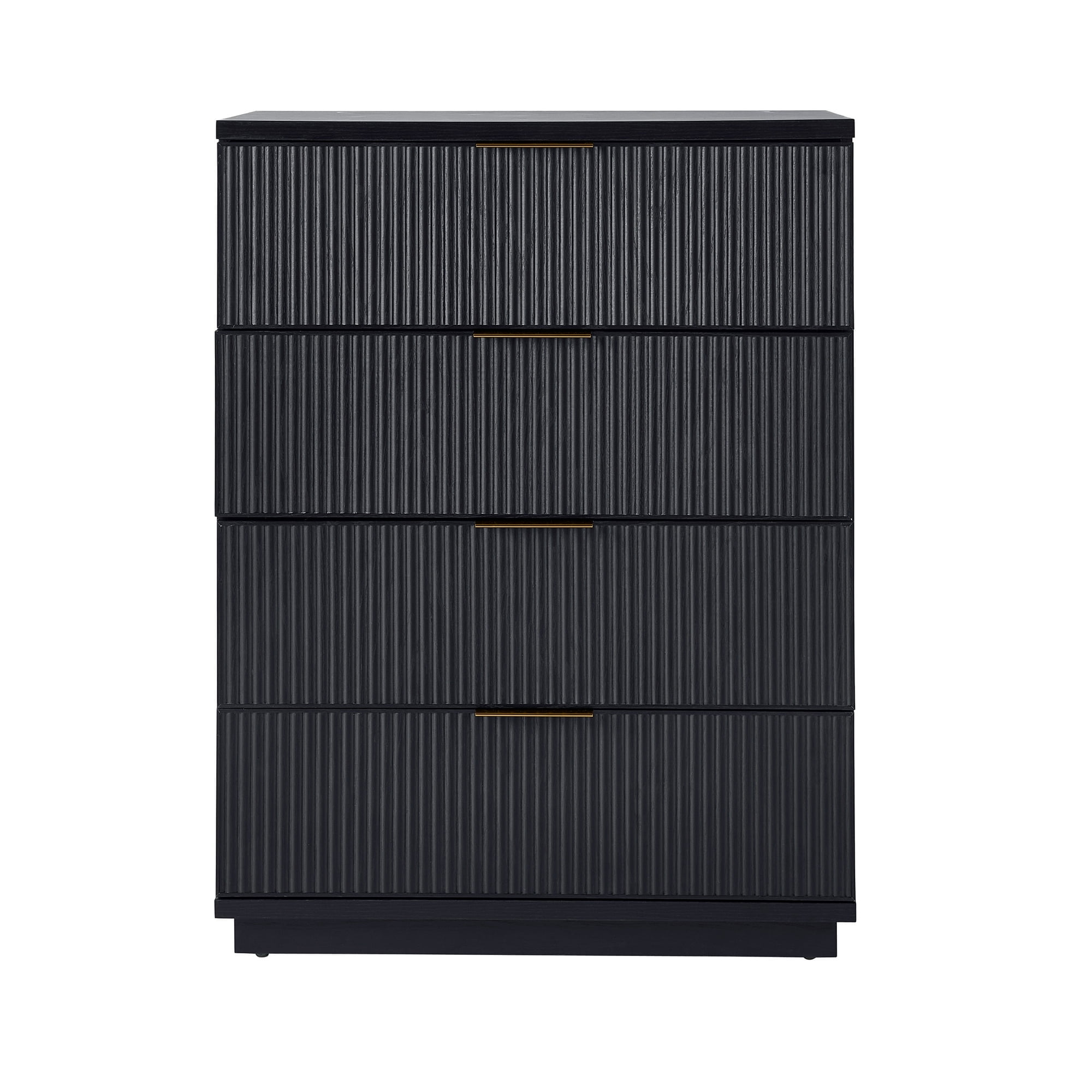 Better Homes & Gardens Lillian 4 Drawer Dresser and 2 Nightstands Bedroom Set, Black Wood