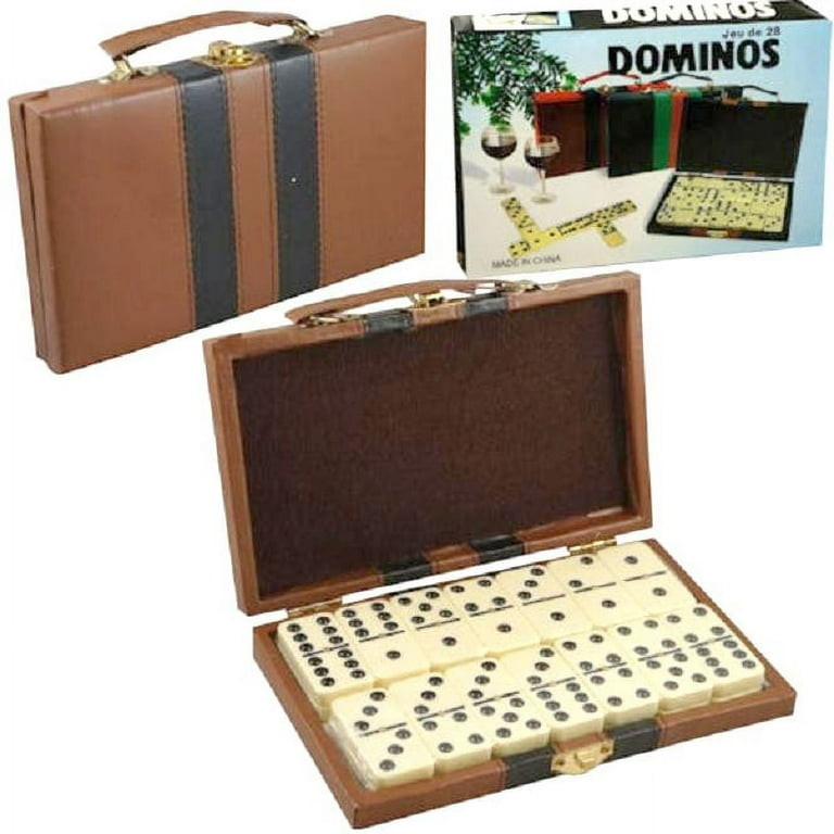 Dependable Industries Double Six Dominoes, Ivory with Metal