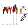 thumbnail image 3 of kusrkot Chat Teaser 5PC Fil Ressort Chat Jouet avec Plume et Ventouse de Cloche Style2, 3 of 9