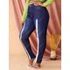 thumbnail image 3 of Jeans Talla Extra Ajustados Abotonado Cinta Frontal Rosegal Vaqueros de talla grande, 3 of 5