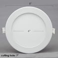 thumbnail image 4 of HUGFEGWE Ultra Thin 15W LED Ceiling Panel Light 7" Recessed Round Downlight for Home, Office, Mall, Low Energy Consumption Non Dimmable with Driver 6000K (15W, White) CJB91-28278, 4 of 7