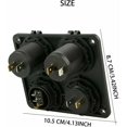thumbnail image 4 of Panel de enchufes de cargador 4 en 1, toma de corriente con enchufe de cargador USB doble de 12 V 4,2 A y voltímetro LED, azul, 4 of 5