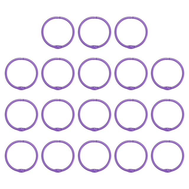 Unique Bargains 45mm Loose Leaf Binder Rings, 18Pcs 3mm Metal Flash Card Book Binding Rings for Key Chain Card, Light Purple