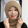thumbnail image 1 of Gorro de punto cálido de moda para otoño e invierno, bufanda, gorro de lana integrado, gorro con protección para las orejas, 1 of 6