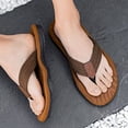 thumbnail image 4 of Xfvqtps Mens Flip Flops with Thick Non-Slip Rubber Sole Solid Color Woven Strap Summer Comfortable Outdoor Beach Sandals for Casual Wear, 4 of 9