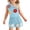 Blue, variant on Baby Girls Outfit Sets,Summer Sleeveless Off-Shoulder Ribbed Top and Shorts Sets Blue Size 3Y