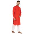 thumbnail image 2 of Atasi Indian Men's 2 Piece Kurta Pajama Set Henley Neck Cotton Casual Long Kurta, 2 of 7