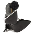 thumbnail image 3 of Privileged Queda Matt Pointed Toe Fur Gold Zipper Stiletto Booties Black Patent (Black Patent, 6.5), 3 of 3