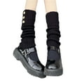 thumbnail image 1 of Gureui Women Leg Warmers Socks Contrast Colors Striped Knit Leg Sleeves Boot Cuffs Cover for Streetwear, 1 of 8
