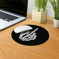 thumbnail image 5 of WIRESTER 7.88 in Round Mouse Pad with Non-Slip Rubber Base for Computers, Laptop, Office & Home - Skeleton Middle Finger, 5 of 5