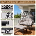 thumbnail image 4 of FKSLIFE 2 Person Wicker Egg Chair With Ottoman Cushion Large Egg Basket Chair With Footrest For Outdoor Indoor Patio Balcony Garden, 4 of 8
