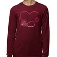 thumbnail image 2 of Heart Flowers Stethoscope Long Sleeve Shirt Unisex X-Large Maroon, 2 of 5