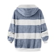 thumbnail image 4 of TQWQT Fleece Coats for Women  Faux Fur Jacket Coat Fuzzy Fleece Jacket Plus Size Zip Up Drawstring Sweatshirt Oversized Light Blue S, 4 of 5