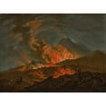 thumbnail image 2 of Pietro Fabris 14x11 Gold Ornate Wood Frame and Double Matted Museum Art Print Titled - Vesuvius Erupting at Night, 2 of 4
