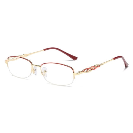 Fashion Vintage Simple Frame Eye Protection Anti-Blue Light Ultra Light Glasses Reading Glasses RED STRENGTH 150