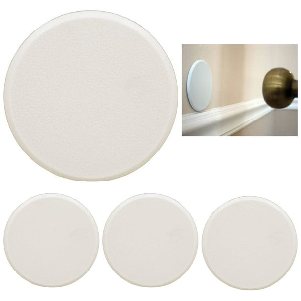 4 Wall Protector Door Knob Prevent Drywall Holes Dings Off White 3
