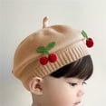 thumbnail image 2 of KelaJuan Classic French Berets 3D Cherry Knit Artist Beanie Cap Painter Beret for 2 Months-2 Years Baby, 2 of 6