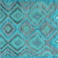 thumbnail image 1 of Ahgly Company Indoor Square Southwestern Light Blue Country Area Rugs, 7' Square, 1 of 4