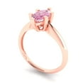 thumbnail image 2 of 1 ct Marquise Cut Simulated Pink Diamond Solitaire 14K Rose Gold Womens Engagement Ring, 2 of 5