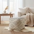 thumbnail image 2 of LR Home Medium Tribal Indoor Square Pouf, Taupe/Gray, 20" x 20" x 20", 2 of 5