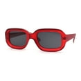 thumbnail image 2 of Womens Classic Mod Rectangle Minimal Plastic Sunglasses Red Black, 2 of 4