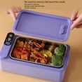 thumbnail image 6 of YAHHU Heated Lunch Box Electric Food Warmer, Large 1L Capacity Portable Stainless Steel Meal Container, Ideal for Commuter Office and Car Use, Stylish Purple Design (10.63 inches/27.00 centimeters), 6 of 9