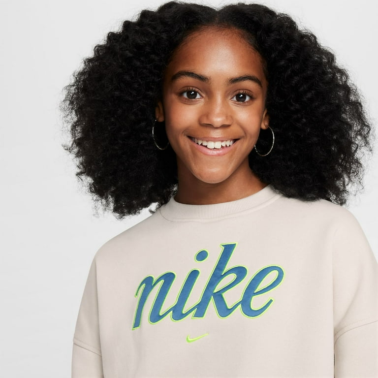 Girls 7 16 Nike Sportswear Club Fleece Crewneck Sweatshirt Color Beige Size LARGE Walmart