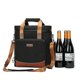 thumbnail image 3 of Bolsa térmica portátil para picnic, bolsa de cuero vintage para refrigeración de vino a prueba de fugas, 3 of 5