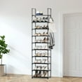 thumbnail image 2 of HODYANN 10-Tier Narrow Shoe Rack Organizer, Non-Woven Fabric Metal Shoe Shelf, up to 20 Pairs, Black, 2 of 7