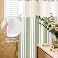 thumbnail image 4 of No Hook Shower Curtain, Striped Sage Green Shower Curtains for Bathroom with See Through Top Window, Farmhouse Line Stripes Classic Waterproof & Washable Bath Curtain 66"x72", 4 of 9