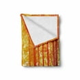 thumbnail image 2 of Nature Soft Flannel Fleece Blanket, Foggy Forest Scenery with Sunrays Reflecting on Trees Mystic Woodland Image, Cozy Plush for Indoor and Outdoor Use, 60" x 80", Orange Fern Green, by Ambesonne, 2 of 6