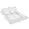 thumbnail image 2 of Queen Size Chenille Upholstered Bed Frame with Thick Fabric, Modern Solid Wood Floor Platform with Headboard for Bedroom, No Box Spring Needed, Dark Grey, 2 of 9