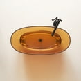 thumbnail image 3 of Vanity Art 59" x 30” Oval Shaped Stone Resin Freestanding Bathtub, Contemporary Design Soaking Tub with Overflow and Integrated Pop Up Drain, 3 of 4