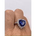 thumbnail image 6 of Foreverhearts - Heart Shape 4.00 Carat Certified Natural Blue Sapphire & Diamond Engagement Anniversary Ring Hallmarked 14K Solid White Gold Real Diamond Wedding Ring All Size, 6 of 8