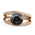 thumbnail image 2 of 14K Rose Gold 1.50 CTW Black Diamond Ring with Diamonds Multi Band Unique Designer, 2 of 5