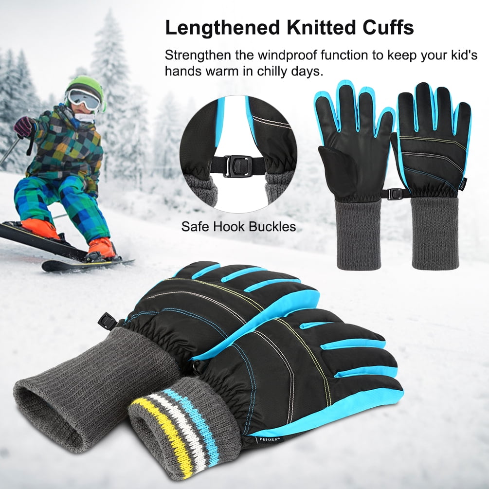Losping Kids Gloves Winter Warm Outdoor Sports Ski Gloves Waterproof Windproof Sports Gloves 
