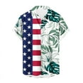 thumbnail image 3 of Camisas hawaianas divertidas para hombre, camisas con botones y estampado 3D del Día de la Independencia, camisas de manga corta para vacaciones tropicales, camisas hawaianas para playa, 3 of 5