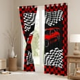 thumbnail image 3 of Homewish Racing Car Black Out Curtains for Female Men Adults,Geometric Plaid Buffalo Curtains Pack of 2 (42x63 Each),Black White Red Bedroom Curtains,Breathable Home Decor, 3 of 6