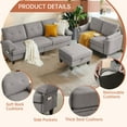 thumbnail image 3 of Soscana Living Room Furniture Set Sectional Sofa Couch with Storage Ottoman and Loveseat,for Home Apartment Office Studio,Light Gray, 3 of 7