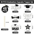 thumbnail image 3 of 48 PCS Graduation Cupcake Toppers 2025, 6 Style Black and Gold Graduation Cake Toppers, Glitter Design Class of 2025 Toppers Grad Cupcake Picks, Disposable 2025 Graduation Decorations, 3 of 10