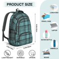 thumbnail image 5 of Blue and Black Checkered Pattern Backpack for School, Cute School Bag with Adjustable Shoulder Straps and Padded Back, 16.9"x12.6"x5.9", 5 of 5