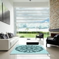 thumbnail image 6 of Ahgly Company Indoor Round Patterned Deep-Sea Green Area Rugs, 5' Round, 6 of 6