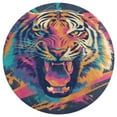 thumbnail image 3 of Tiger Animal Graffiti Washable Round Rug -Circle Area Rugs for Nursery Bedroom, Vintage Non Slip Non Shedding Low Pile Carpet for Living Room Coffee Table Entryway, 3 of 6