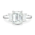 thumbnail image 2 of 2.00Ct Emerald Cut Moissanite Trilogy Engagement Ring, 10K White Gold, US 6, 2 of 7