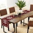 thumbnail image 6 of Christmas Snowflake Table Runner Red Black Buffalo Check Plaid Table Runner Rustic Seasonal Winter Xmas Holiday Decorations for Outdoor Kitchen Dining Living Room Party 13 x 90 Inch, 6 of 7