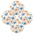 thumbnail image 5 of WOBOGO Pastel Peach and Blue Flowers Round Placemats Set of 6 Heat Resistant Washable Kitchen Table Decorations 15.4in, 5 of 7