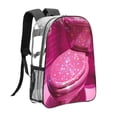 thumbnail image 3 of Kdxio Sparkling Pink Toilet Clear Backpack, Transparent Bookbag for School for Women Men, Capacity Clear Bag for College, Travel, 3 of 7
