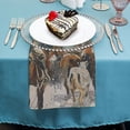 thumbnail image 4 of Nawy Dogs Horses Snow Cloth Napkins Polyester Gift Home Decor 6 PCS, 4 of 7