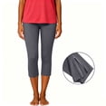 thumbnail image 6 of Oiangi Capri Leggings with Pockets for Women High Waist Stretchy Yoga Capris Slim Fit Zipper Hem Workout Crop Pants Dark Gray S, 6 of 8